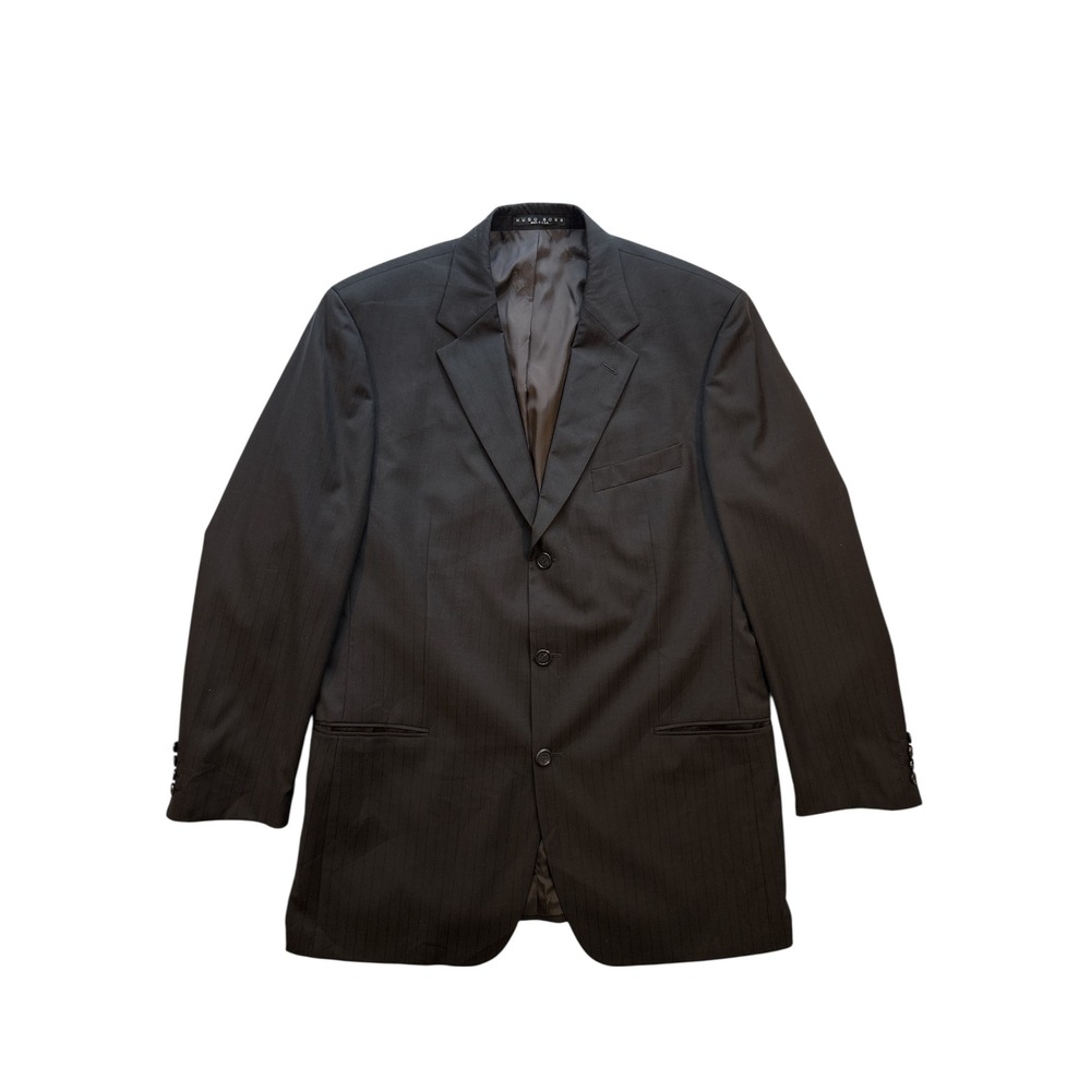 Hugo Boss Men's 44L Brown Pinstripe Wool‎ Blazer Sport Coat USA Einstein Sigma